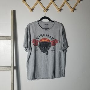 TOP GUN MEN'S WINGMAN GRAY GRAPHIC TEE SIZE XL